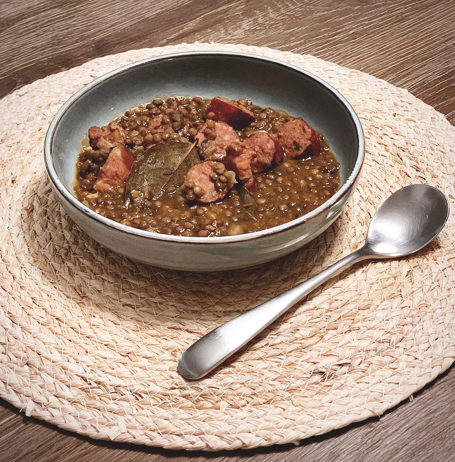 recette de saucisses lentilles bio