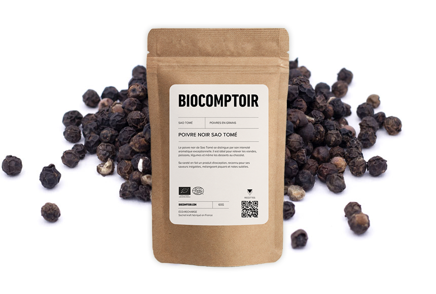 Poivre noir grain Sao Tomé bio